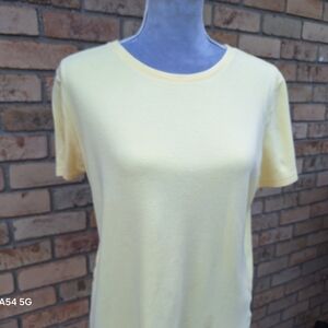 Basic Editions Light Yellow Women's Short Sleeve Top